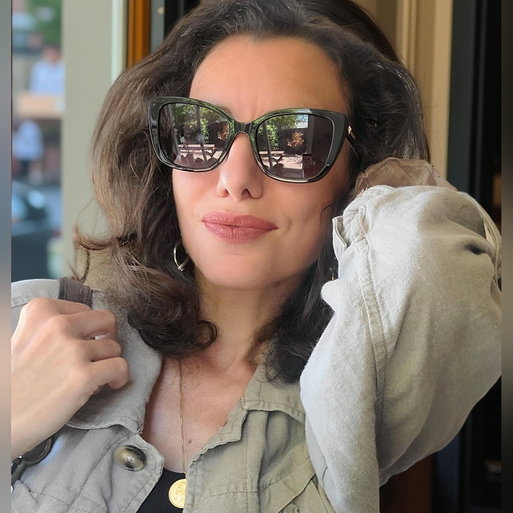 NEW Love Moschino Black Sunglasses with Animal Print Accents - Picture 2 of 8